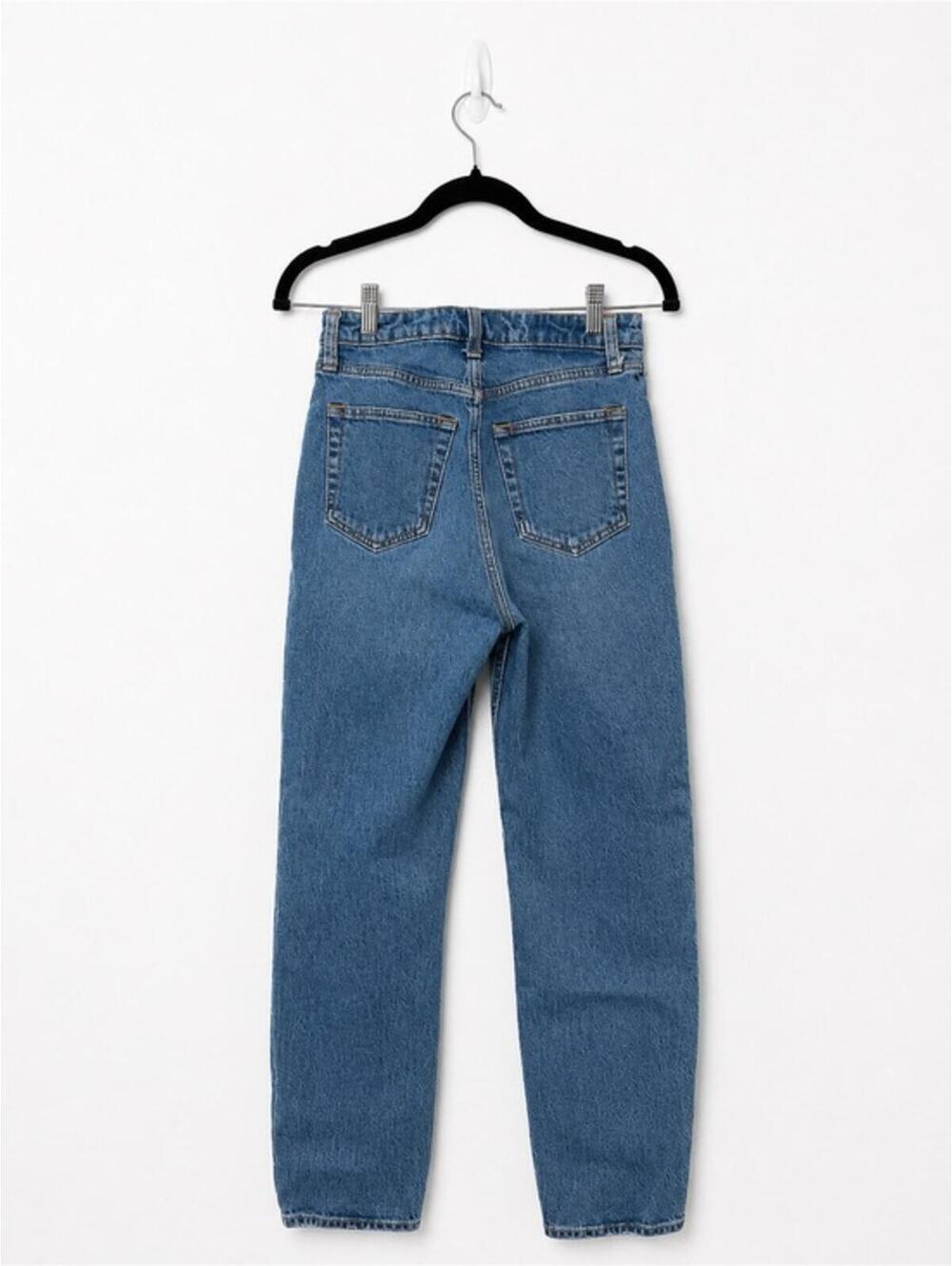 Abercrombie & Fitch Women's The Dad High Rise Curve Love Blue Jeans Size 0 - Picture 4 of 5